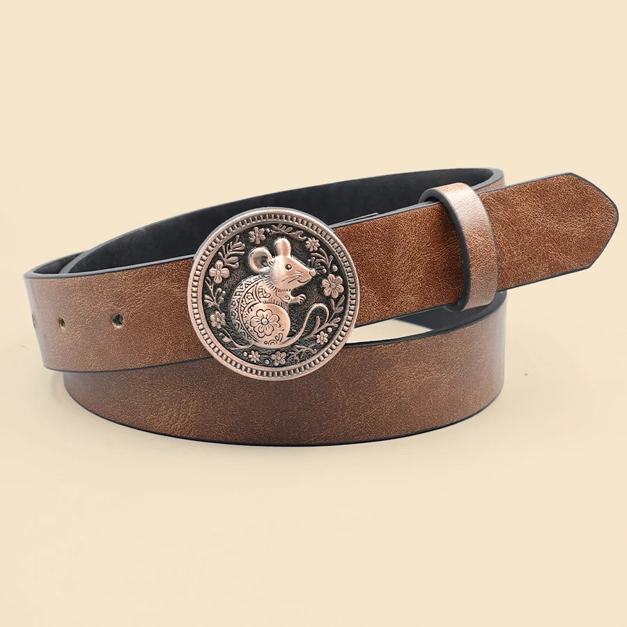 Y2K Street Style Belt - Antique Bronze Carved Buckle, Versatile Waistband for Daily Wear, Dates & Casual Outfits