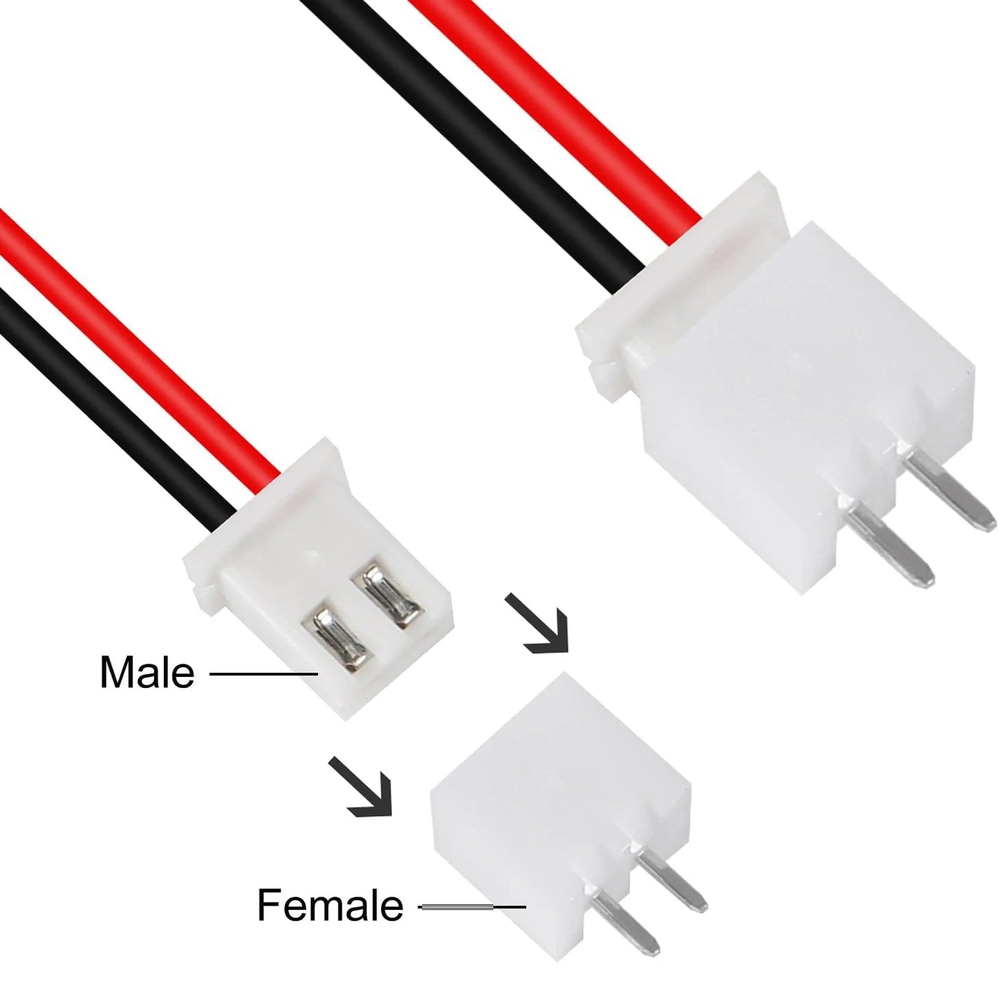 40 Pairs JST XH2.54 Connectors Wire Cable Plug Connectors 2 Pin 3 Pin 4 Pin 5 Pin XH 2.54mm Pitch Connector Kit XH 2.54mm Pitch
