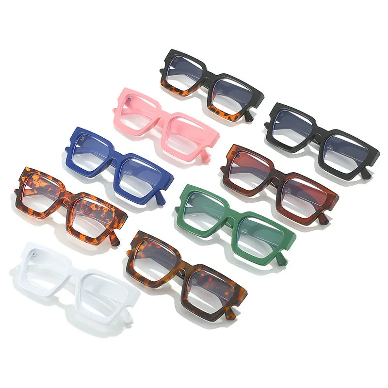JNPCXI Vintage Glasses Frame Men Women Square Computer Frame Eyewear Blocking Glasses Optical Spectacle Eyeglass