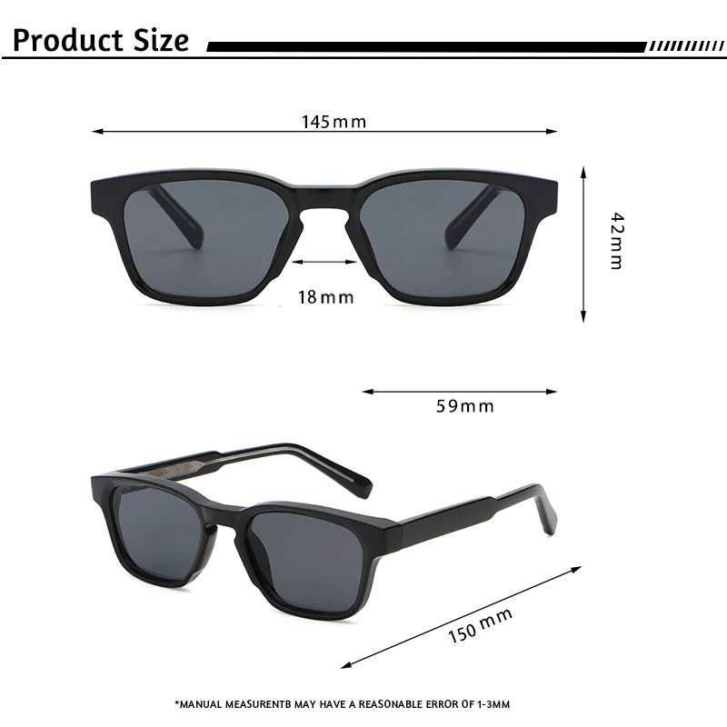 CATERSIDE Retro Square Sunglasses Men Punk Small Frame Brand Designer Sun Glasses Women Outdoor Travel Party Eyewear Best Gift