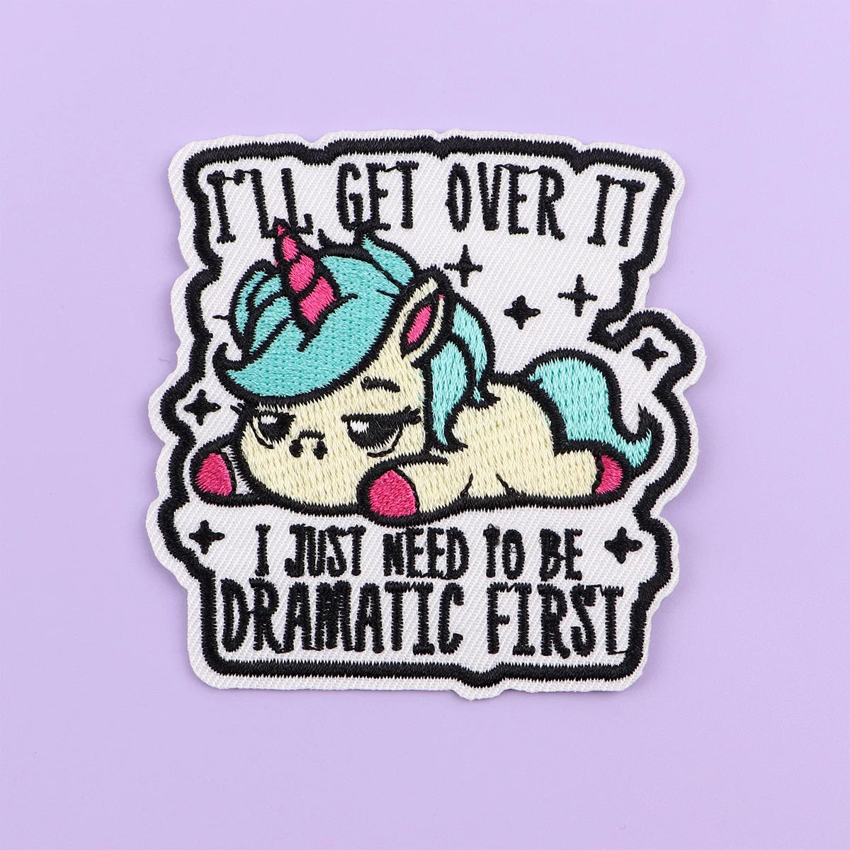 I'LL GET OVER IT Iron On Patch Clothes Patch For Clothing Cartoon Embroidered Patch Garment Apparel Accessories Sewing Stickers