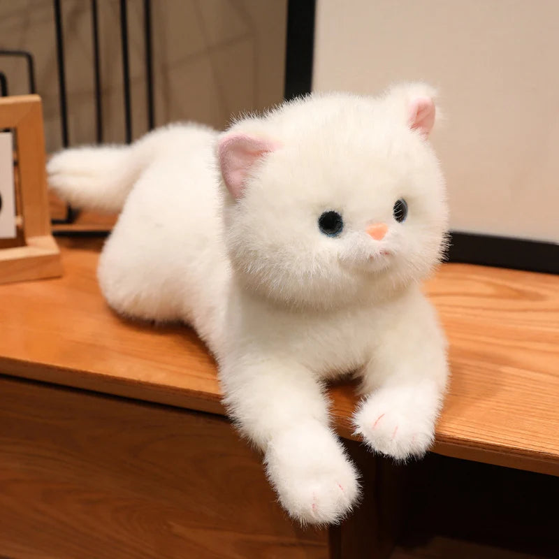 Cute Kitten Plush Toys Stuffed Animals Pet Lie Down Doll Pillow Plushies Soft Toy Children's Christmas Gifts Toys for Girl Boys