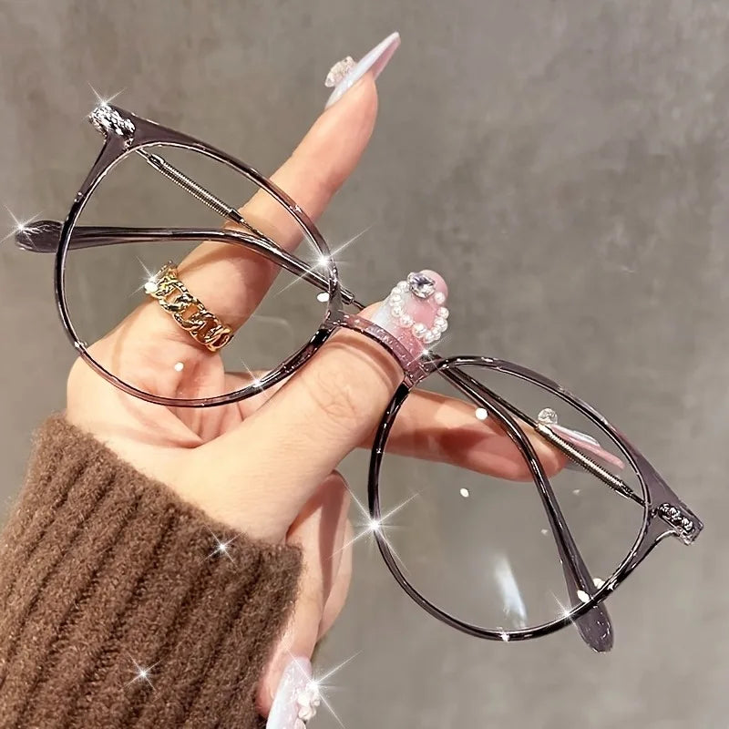 New Style Simple Black-Frame Clear Lens Fashion Glasses Large Frame Versatile for Street Style Women'S Fashion Accessory