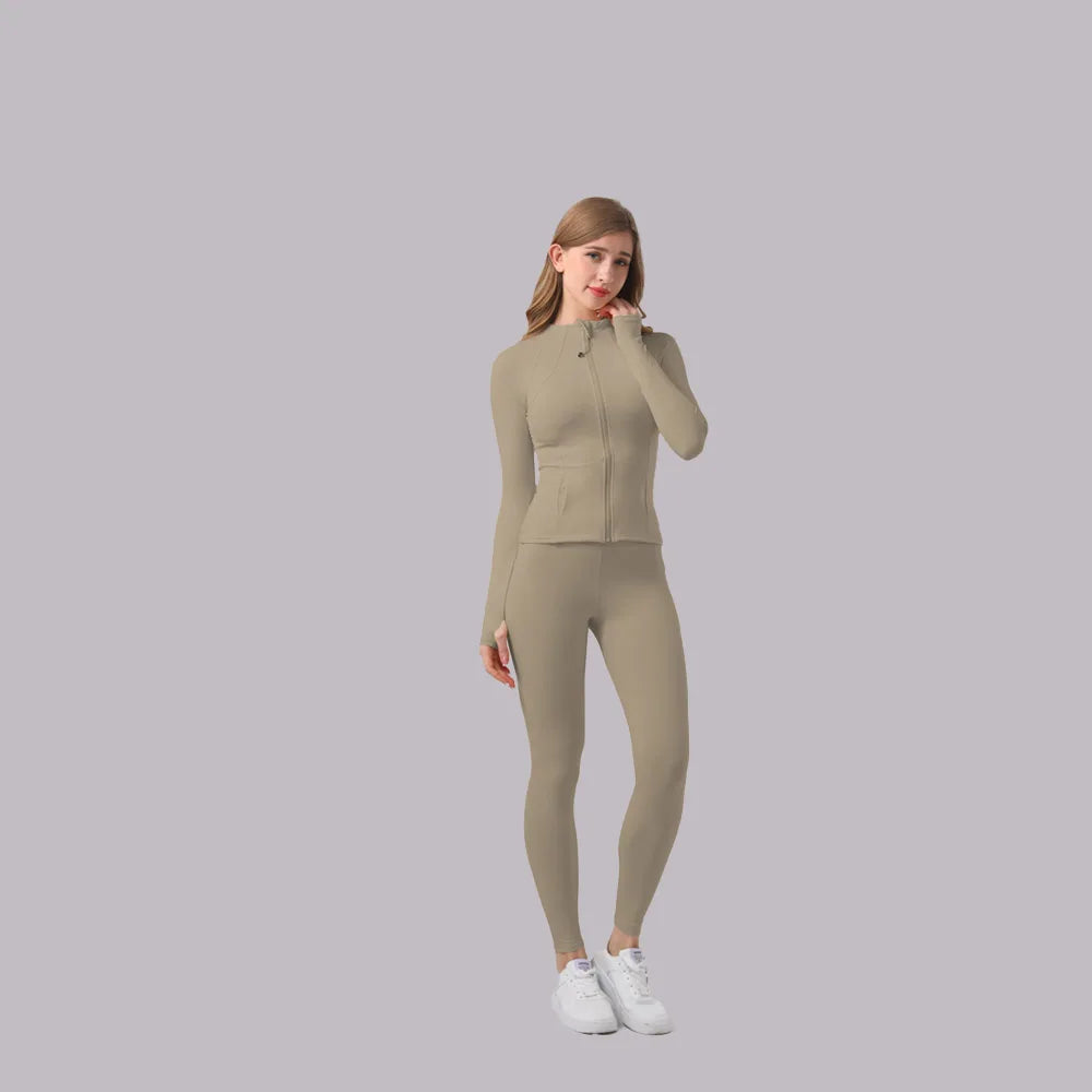 High-Elasticity Shaping Yoga Set for Women Running Fitness Sportswear: High-Waisted Tummy-Control Leggings + Form-Fitting Top
