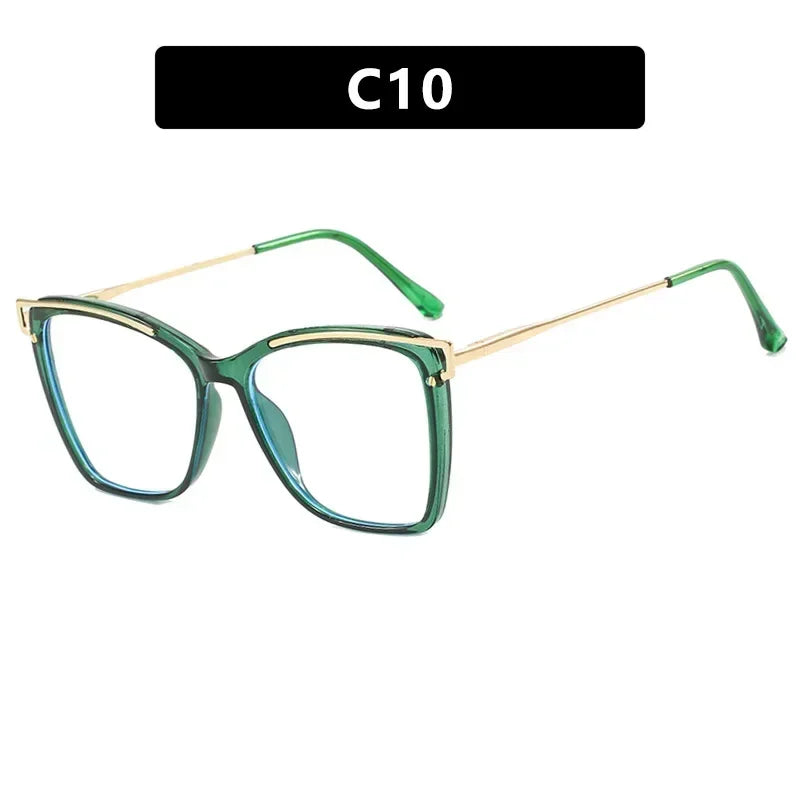 JNPCXI TR90 Anti-Blue Light Retro Women Glasses Frames Oversize Optical Eyeglasses Frame