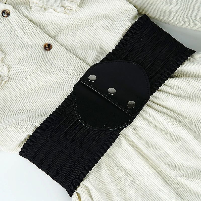 High Elastic Elastic Women's Belt Bohemian Elastic Pu Belt Women's Elastic Tight Waist Belt Jeans Dress Elastic Wide Belt