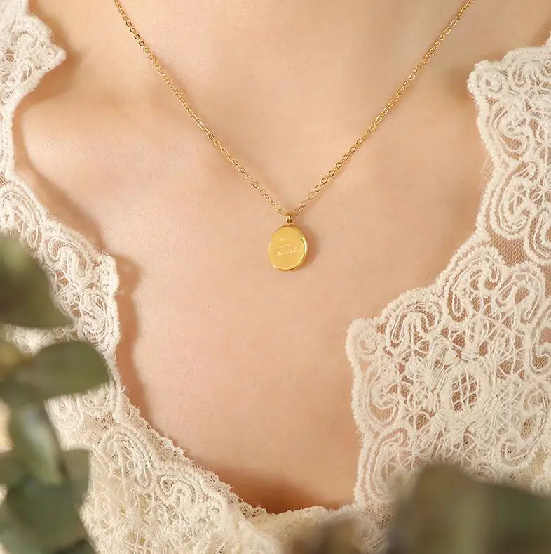 Elegant Oval Pendant Necklace Geometric Minimalist Clavicle Chain Choker Fashion Everyday Wear Jewelry Accessories Women