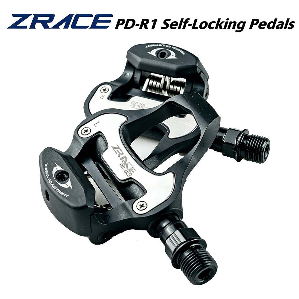 ZRACE PD-R1 Clipless Road Pedals, Self-Locking Bike Pedals Set, Lightweight CNC Alloy for Road