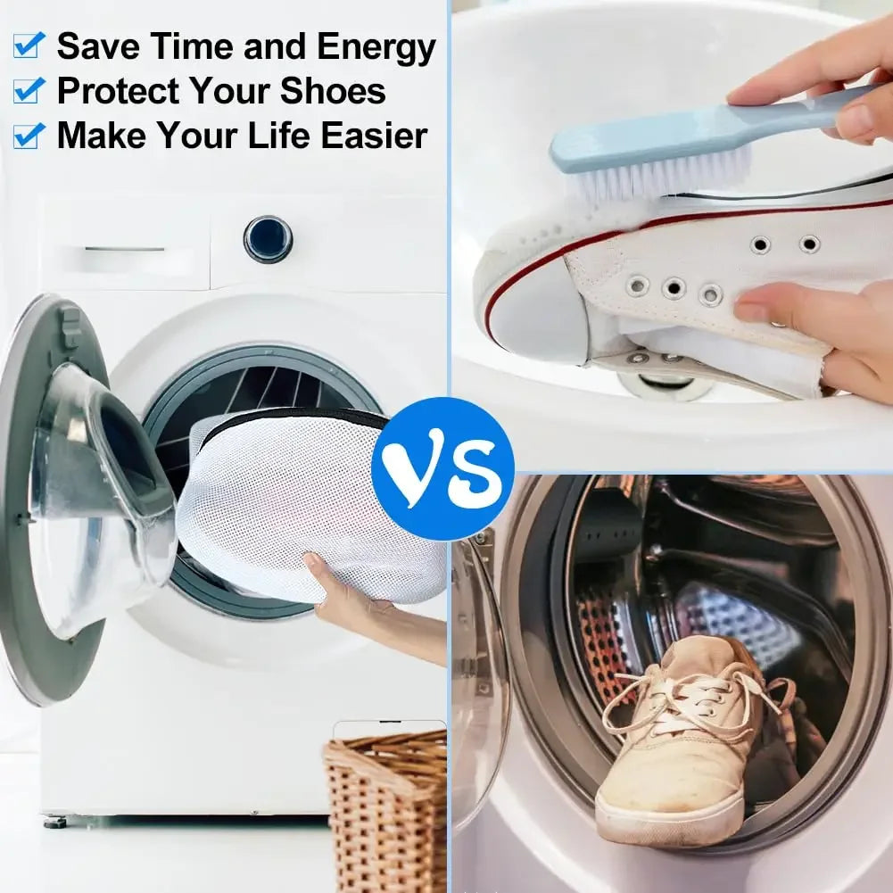 Shoe Washing Bag,  Storage Bag Mesh Shoe Laundry Bags with Zip Closure Sneakers