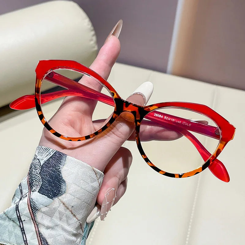 JNPCXI Retro Cat Eye Prescription Glasses Men Anti Blue Light Myopia/Hyperopia/Progressive Optical Eyeglass Frame Women Eyewear