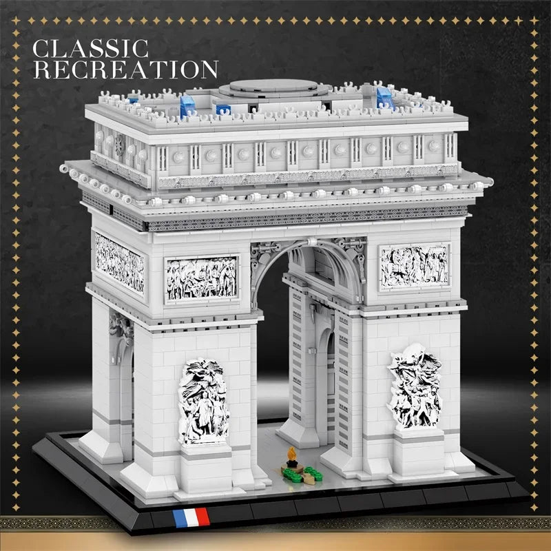 3718PCS Arc de Triomphe Model Building Blocks Paris landmark Building Bricks
