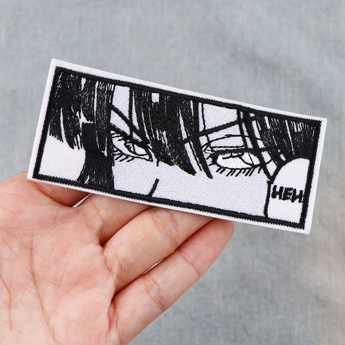Manga Girl Embroidered Patches for Clothing Anime Eye Cool Patches on Clothes Stickers Iron on Patches Stripes Diy Appliques