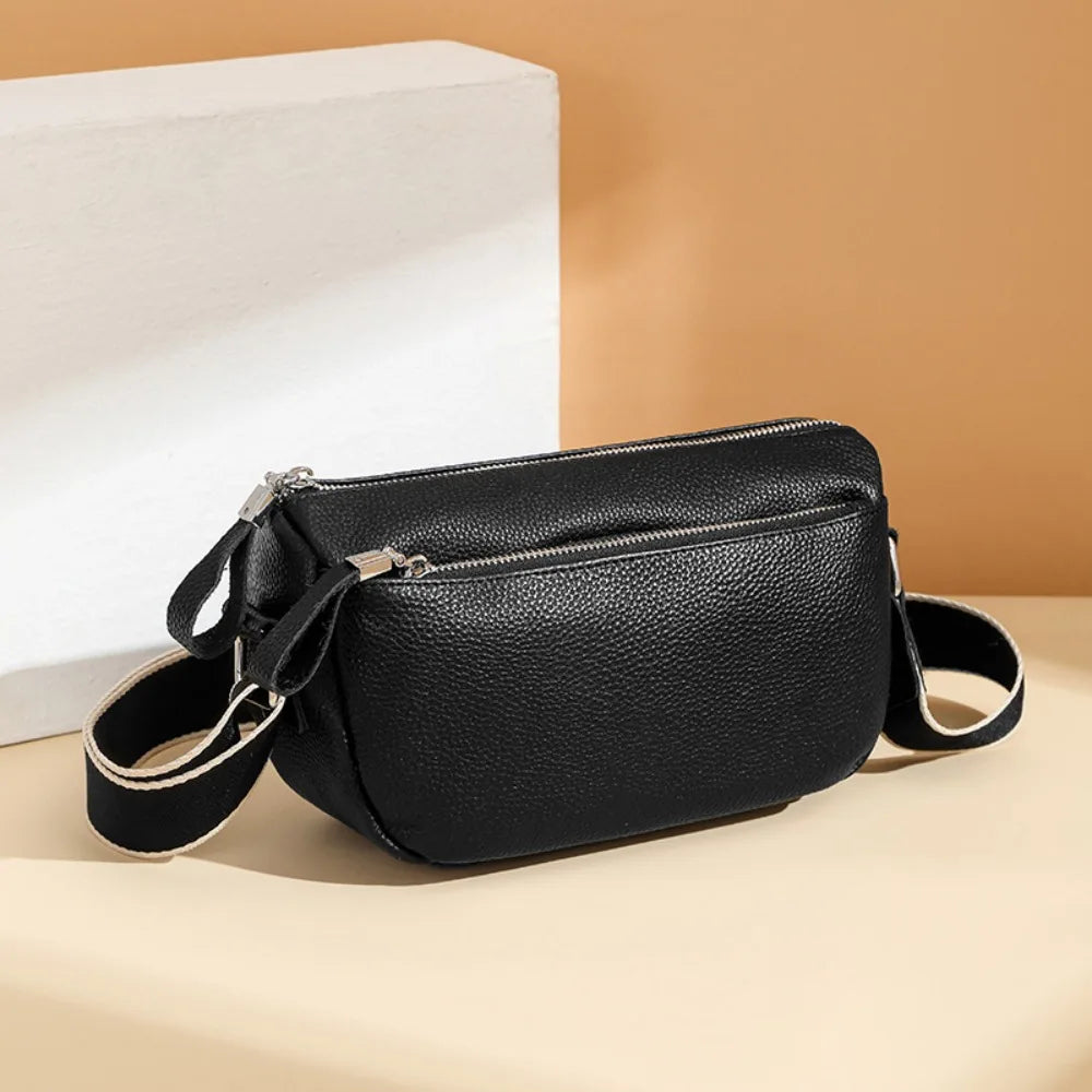 High Quality Cow Leather Handbag Multilayer Women Bag Luxury Genuine Leather Shoulder Crossbody Bag Female New Ladies Tote Sac