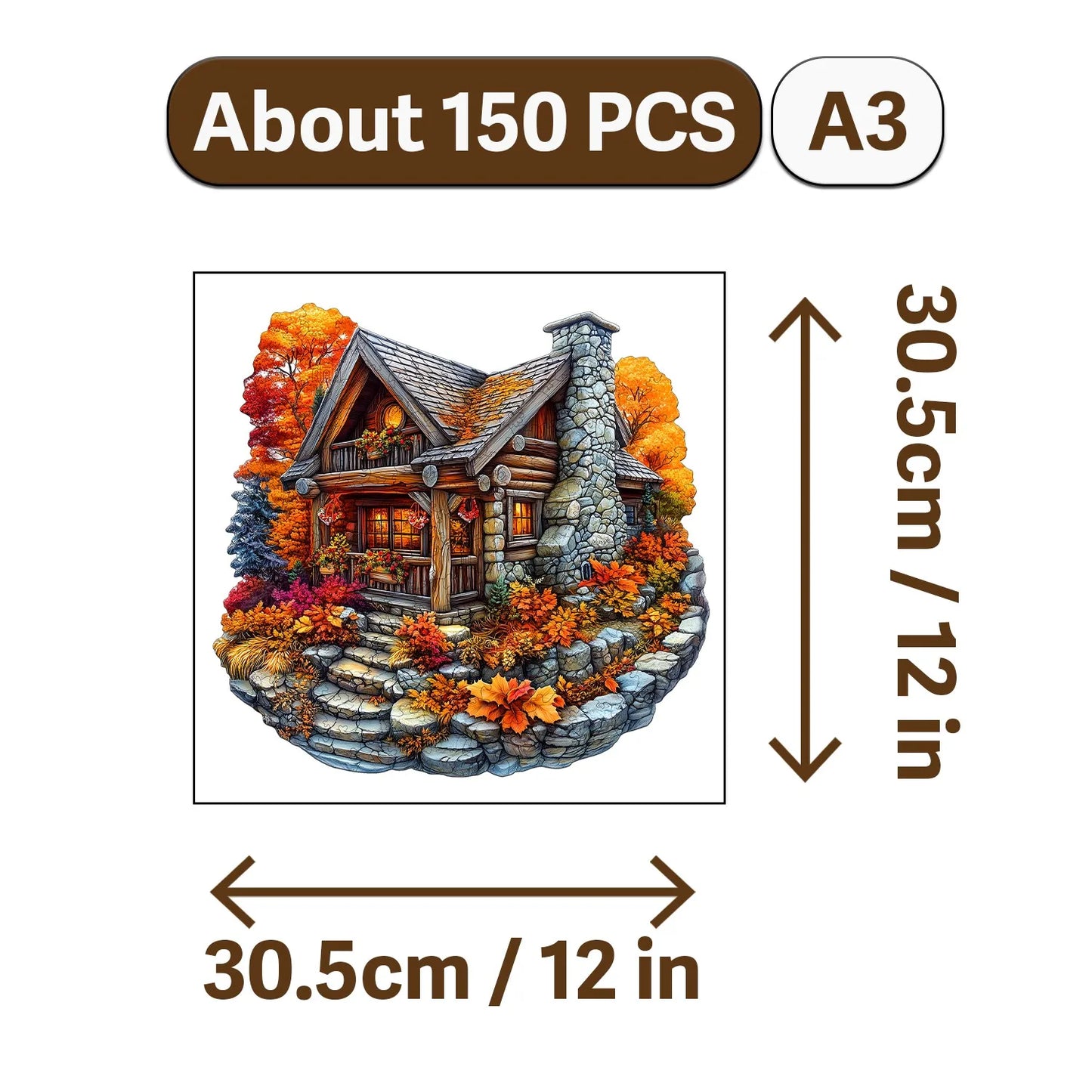 Rural Scenery Wooden Jigsaw Puzzle Wood Home Decor Painting Christmas and Halloween Gift Toy for Teen and Kid