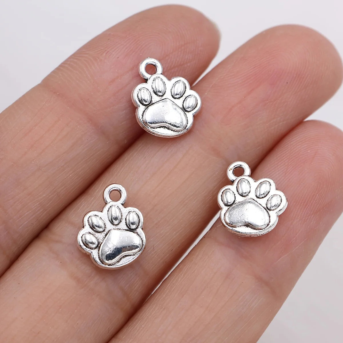 15pcs Paw Charms Dog Footprint Pendants for Jewelry Making DIY Handmade Necklace Bracelet Earrings Key Chain Accessories