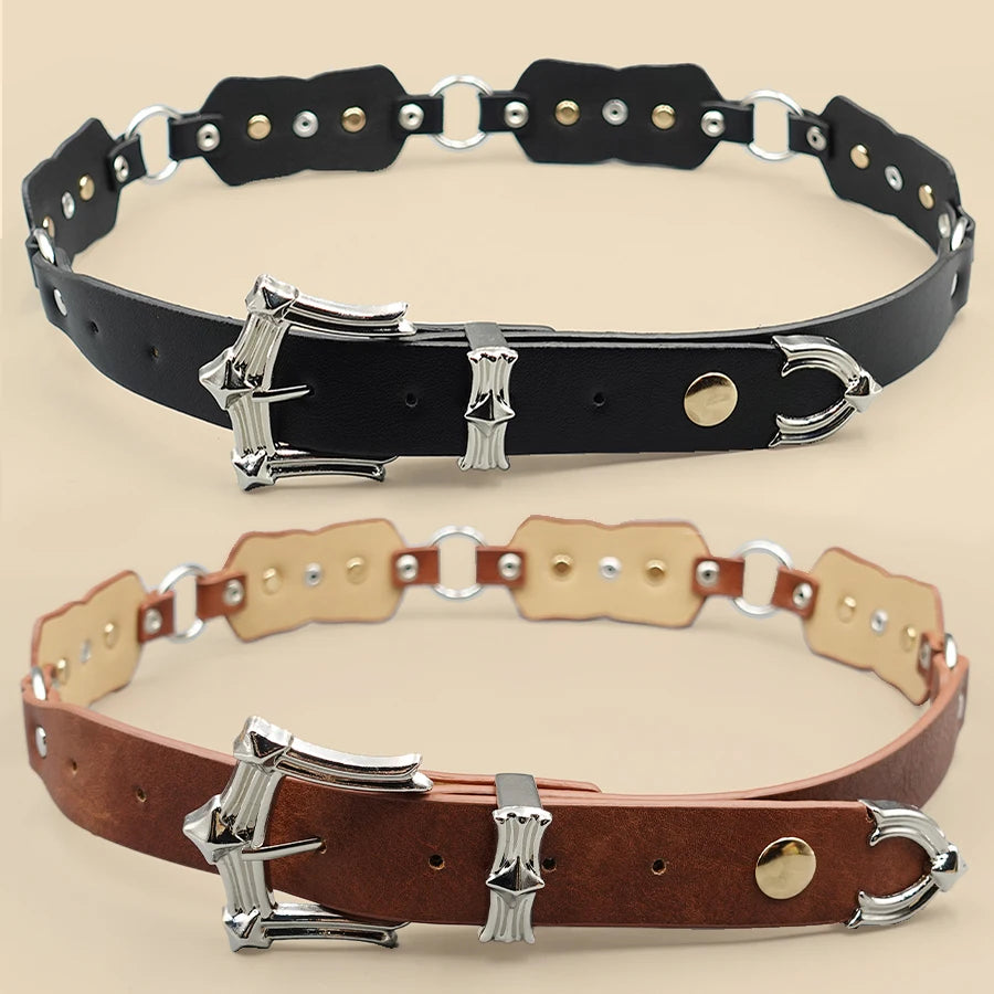 Fashion Rivet Punk Retro Style Women's Belt, Suitable for Women's Dress Belt