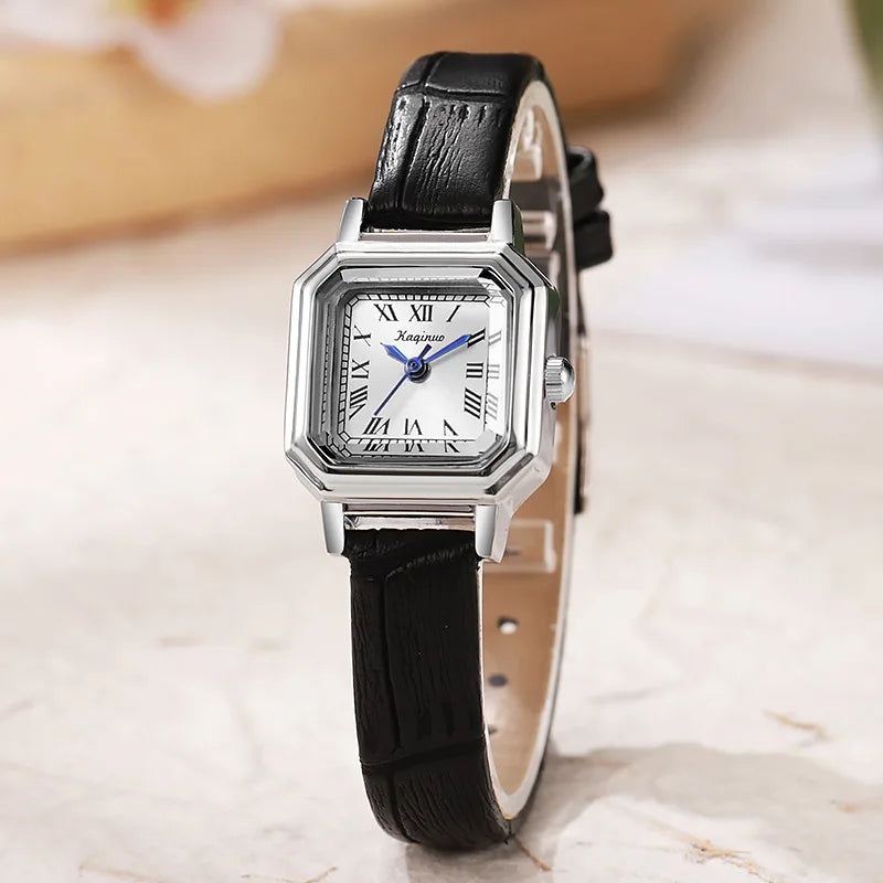 Top Brand Women's Gold Square Small Dial Quartz Watch Fashion Leather Strip Wristwatch Elegant Watches Gift Reloj Dropshipping