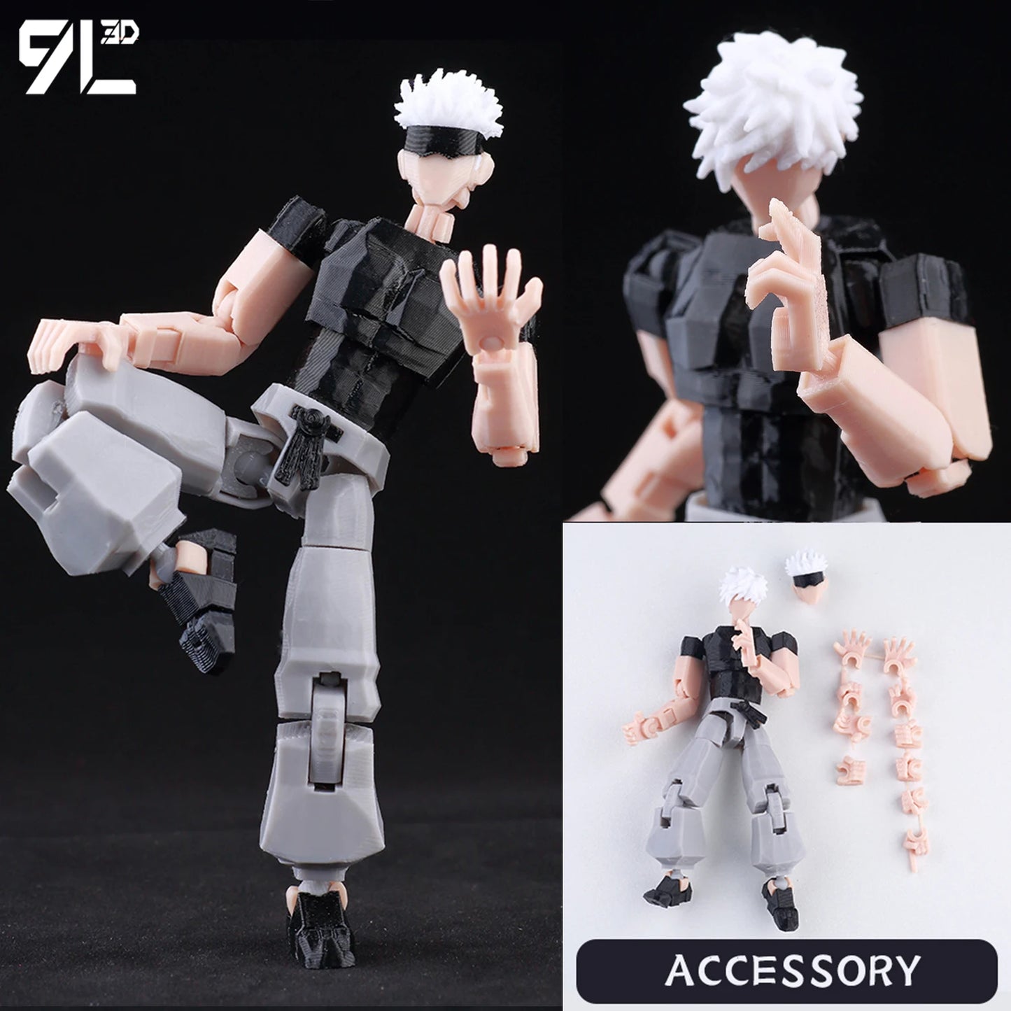 9L 3D Printed Anime Jujutsu Kaisen Sukuna Dummy 13 Shapeshift Action Figures 04