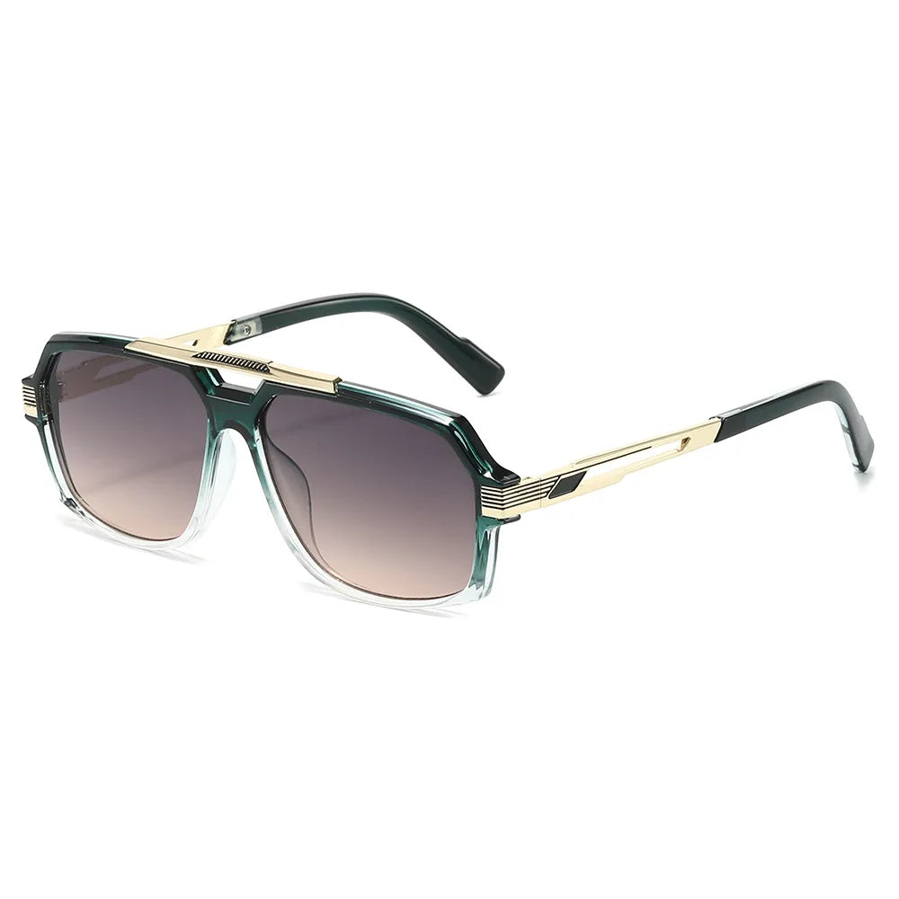 JNPCXI New Retro Double Bridges Square Women Sunglasses Fashion Trending Blue Gradient Shades UV400 Men Sun Glasses