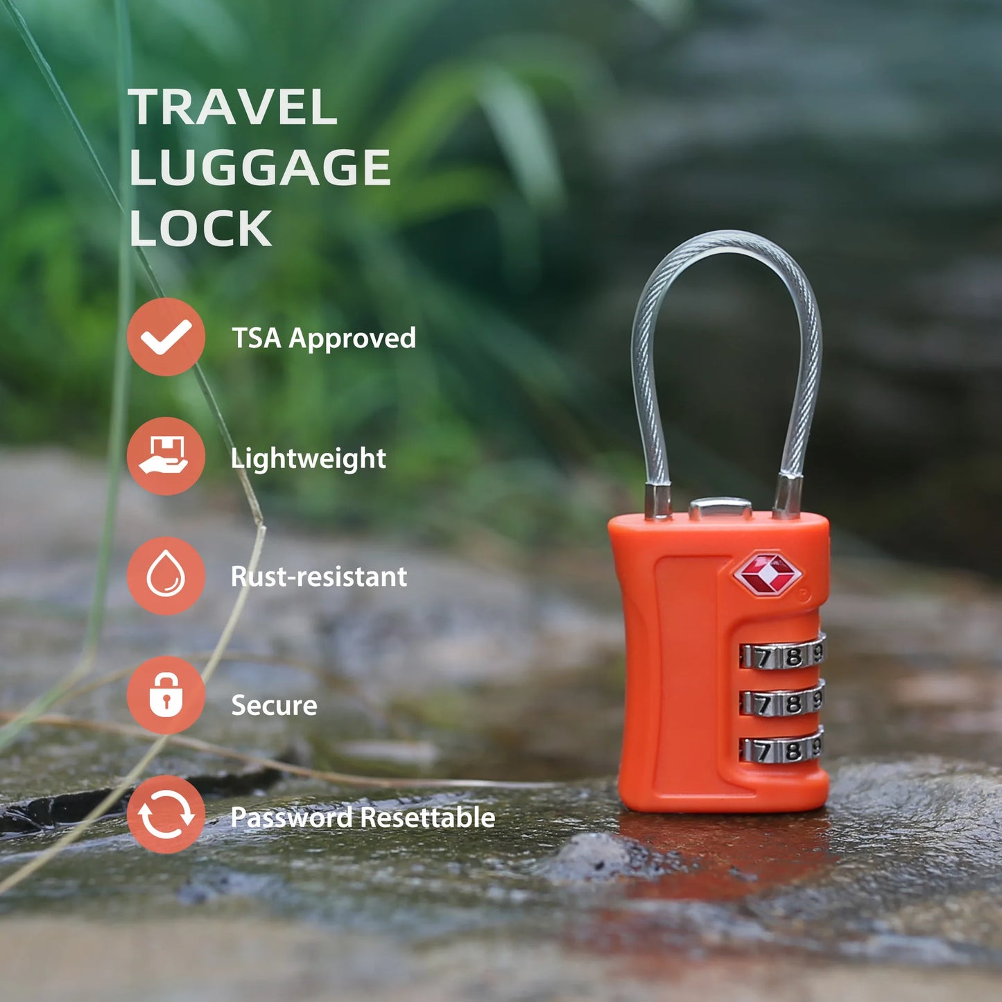 1Pc TSA Approved Luggage Travel Lock Filing Cabinets Toolbox Case  ABS Steel Cable Gym Locker padlock smart lock  lock box