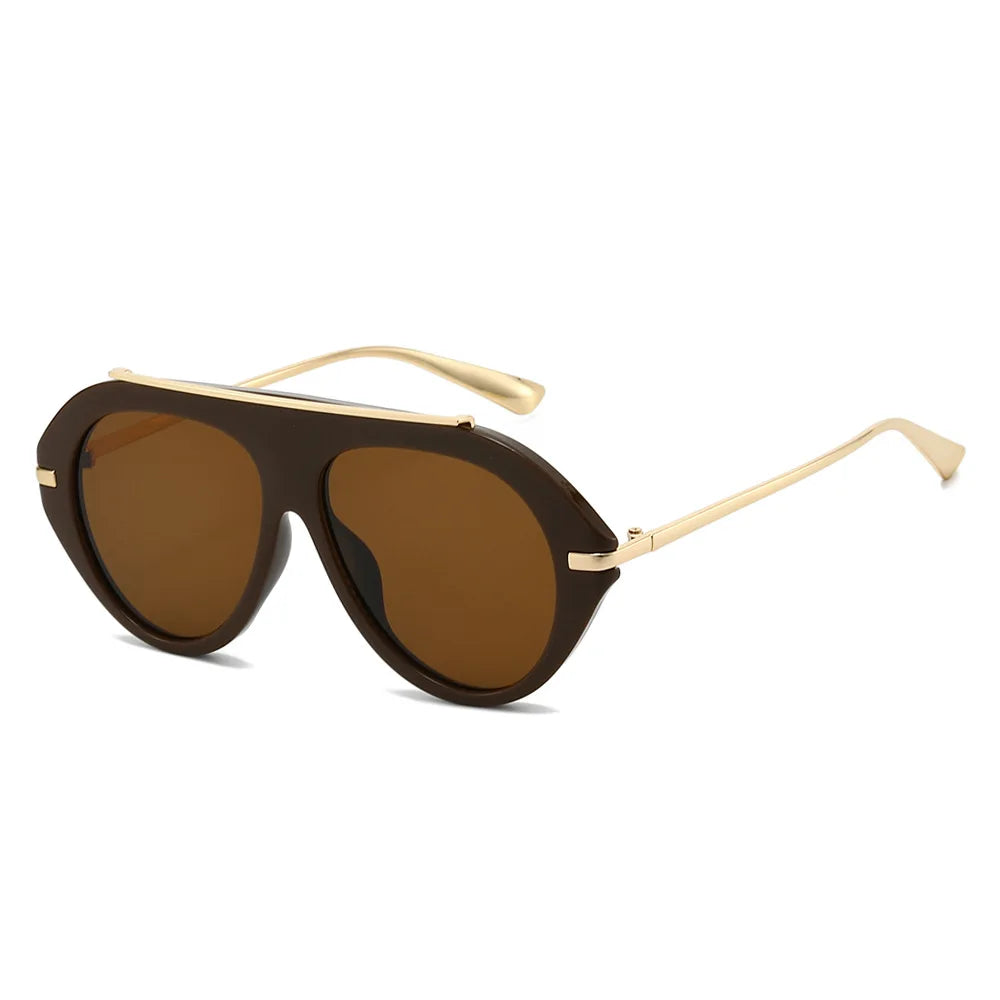 JNPCXI Ins Popular Fashion Oversized Leopard Green Pilot Sunglasses Women Shades UV400 Retro Gradient Men Sun Glasses