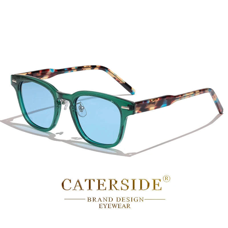 CATERSIDE Retro Square Polarized Sunglasses Men TR90 Frame High Quality Sun Glasses for Women Driving Fishing Party Eyewear