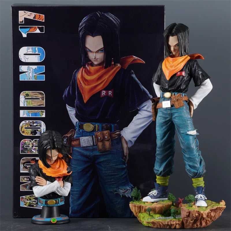 11.4" Dragon Ball Z Anime Black Pearl Android 17 PVC Model Statue Collection