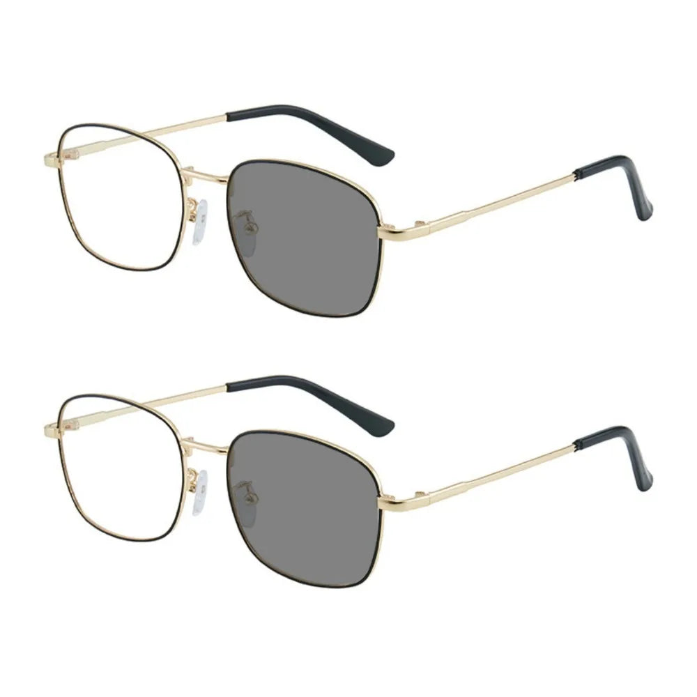 2PCS Multifunctional 2 in 1 Photochromic Glasses for Women Anti Blue Light Anti Radiation PC Frame Eyeglasses Unisex Glasses
