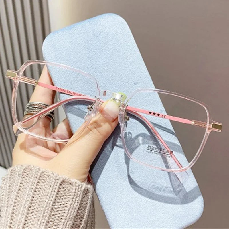 Unisex Lightweight Transparent Frame Glasses Anti Blue Light Ideal for Computer Work