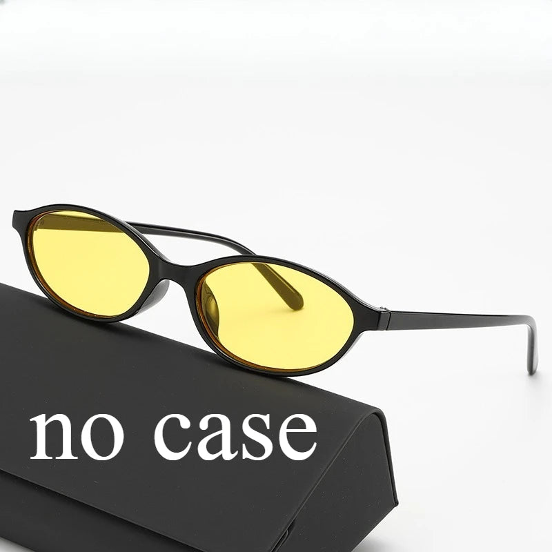 Retro Personality Small Frame Oval Sunglasses, Artistic Style Sunglasses, Trendy Sunglasses