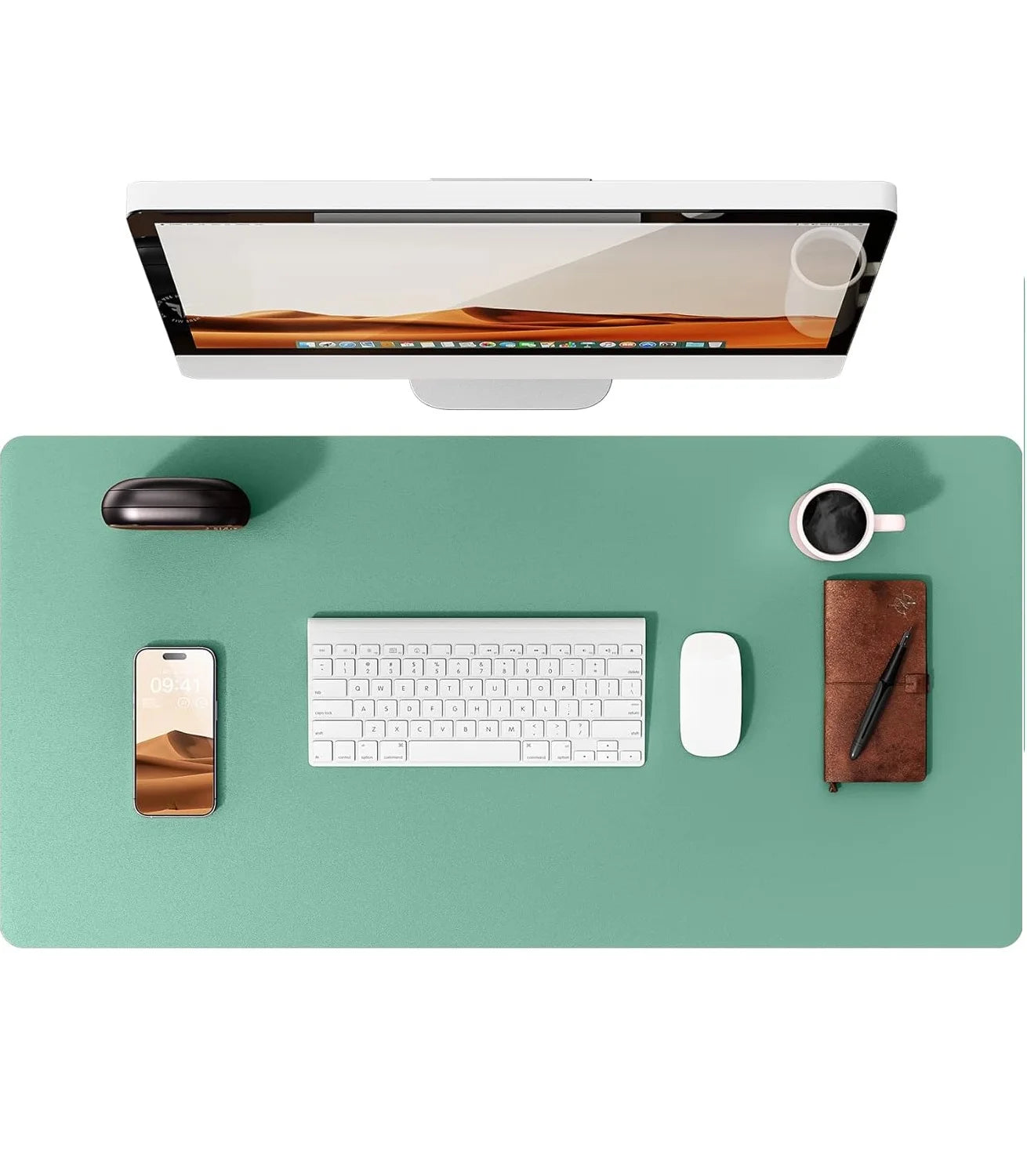 Large Green Blue Mouse Pad Office Desk Mat NonSlip PU Leather PC Pad Protector