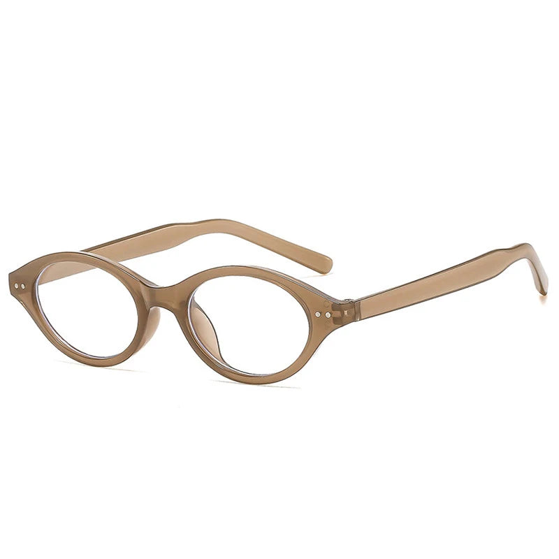 JNPCXI New Retro Small Oval Women Sunglasses Fashion Anti Blue Light Eyeglass Frame Men Trending Rivets Sun Glasses