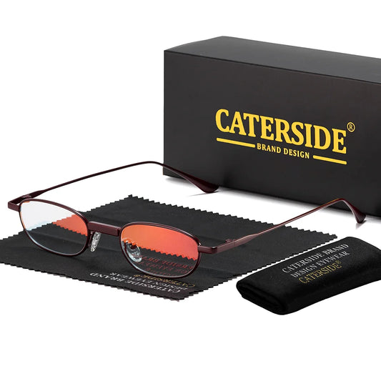 CATERSIDE Men's Hip Hop Sunglasses Premium Metal Small Frame Women's Travel Business Party Holiday Gift Decorative Glasses UV400