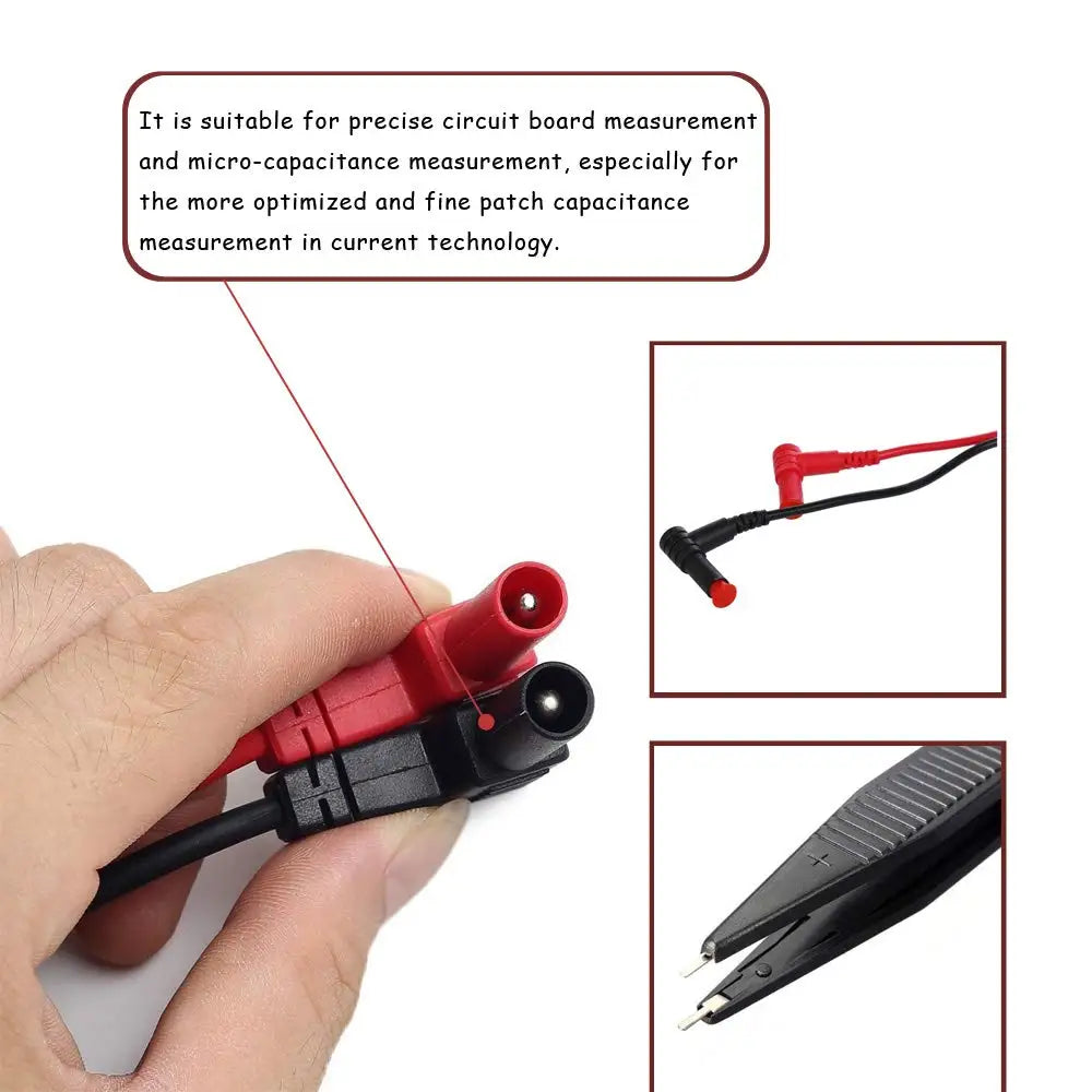 2PCS SMD LCR Chip Test Clip Capacitance Inductor Resistance Test Clip Meter Lead Probe Multimeter Tweezer