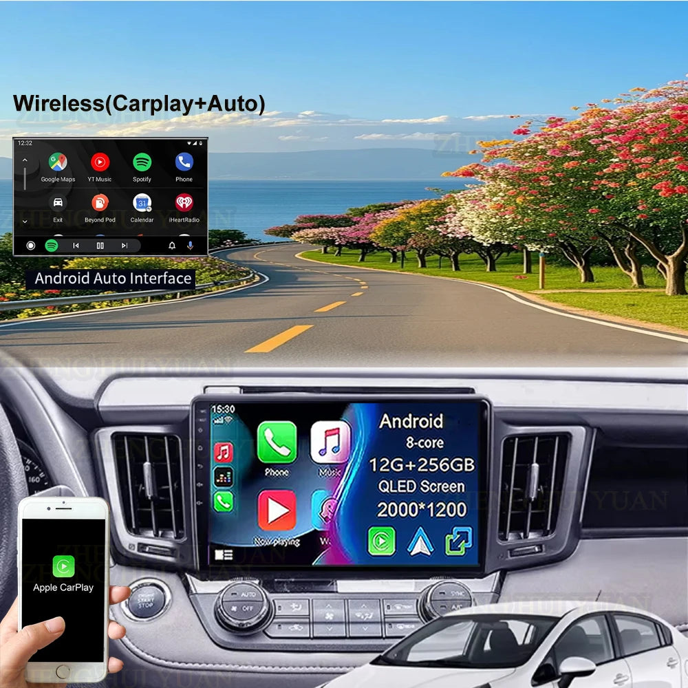 WIFI 4G Car Radio For Toyota RAV4 2013 2014 2015 2016 2017 2018 2019 XA40 RHD Android 15 Auto Wireless Carplay Car Multimedia DI