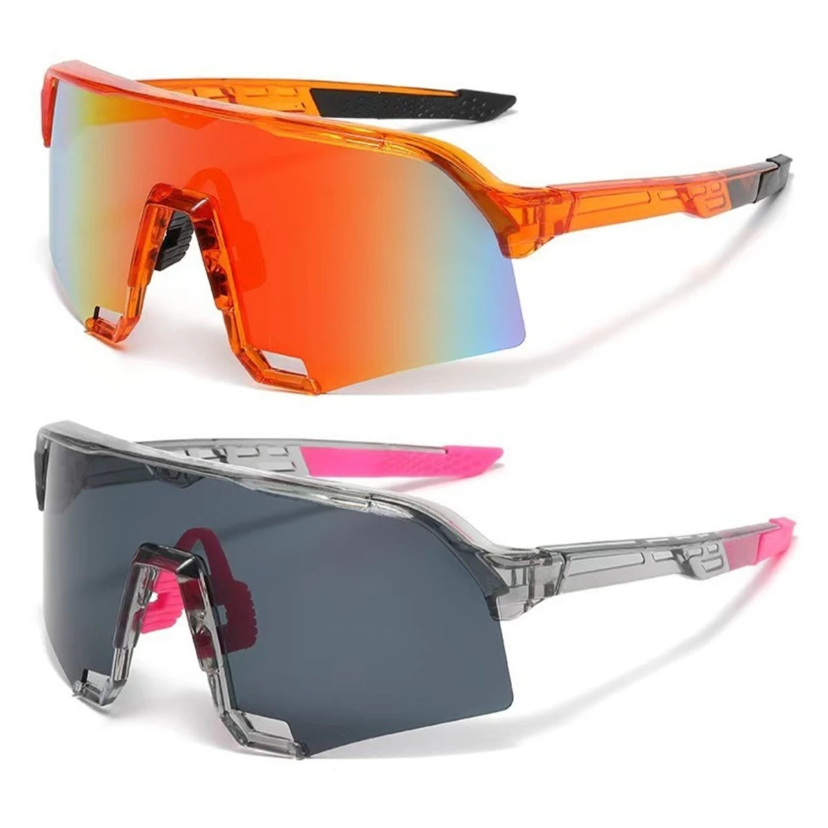 2PCS Cycling Sunglasses Mountaineering Goggles Women and Man Outdoor Bicycle Windproof Shades Glasses