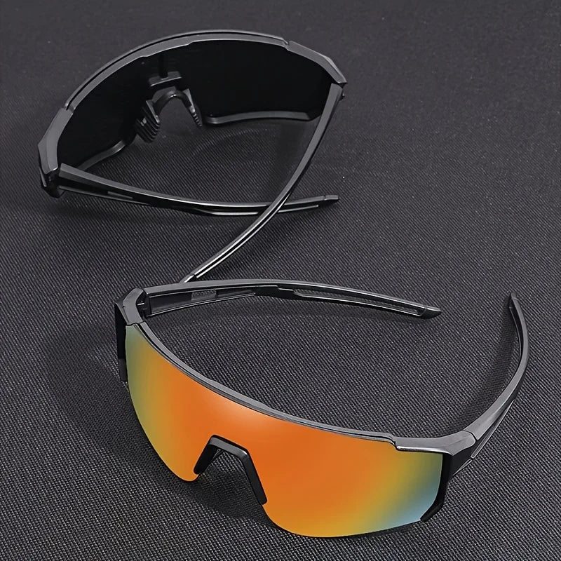 2 piece Men's Surround Style Mirror Reflective Eye Protection Classic Glasses Suitable for Daily Life Accessories