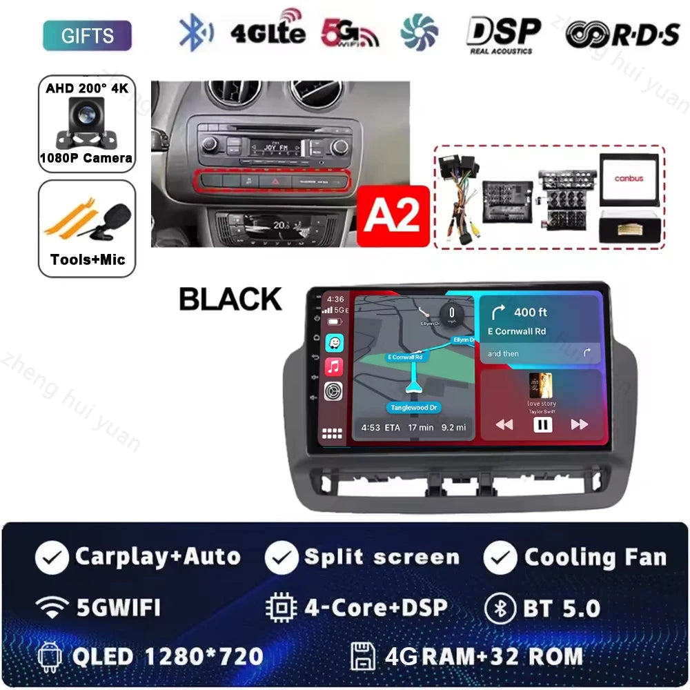 Android 15 For SEAT LBIZA 2012 2013 2014 2015 Auto Radio Car Multimedia Video Player GPS Navigation QLED Touch Screen 5G WIF
