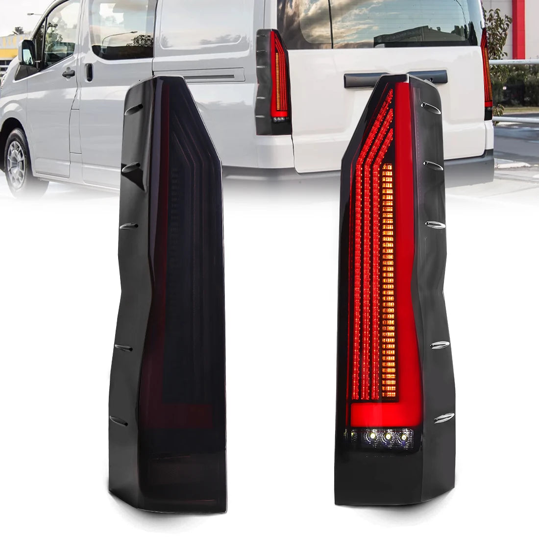 For Toyota Hiace 2019 2020 2021 2022 2023 2024 Car Tail Lamps Running Brake Turn Signal Reverse Taillights Car Accessories 12V