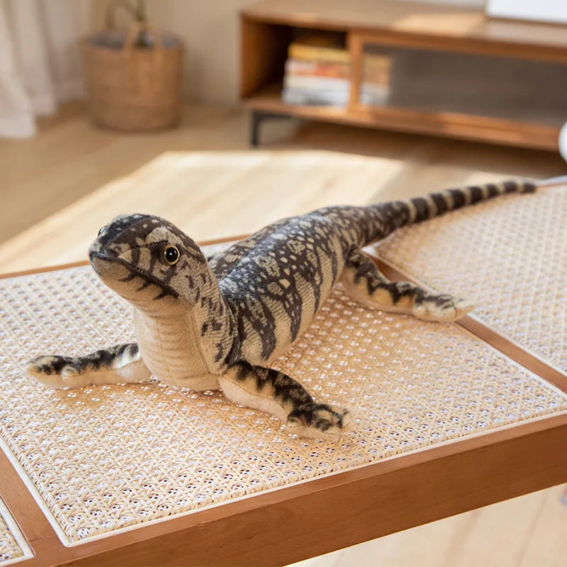 75cm Simulated Reptile Lizard Doll Plush Toy Wild Animal Long Tail Brown Green Plushie Peluche Boys Girls Men Gift