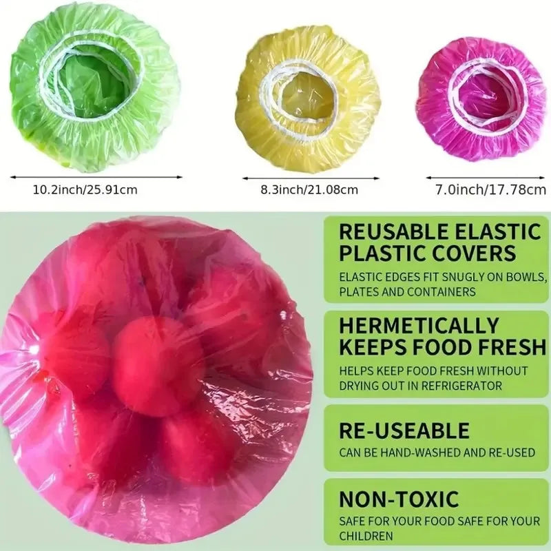 30/60pcs Colorful Elastic Food Storage Covers, Reusable Fitted Bowl Covers Great,Translucent Stretchy Plate Cover For Restaurant