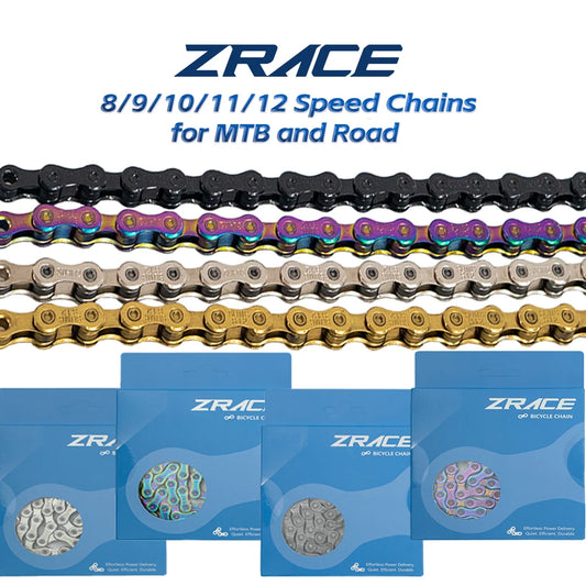 ZRACE 8 9 10 11 12 Speed Bike Chain MTB Mountain Road Bicycle,114/120/126L, OEMed by SUMC, Neon-Like, Silver, Black, Gold