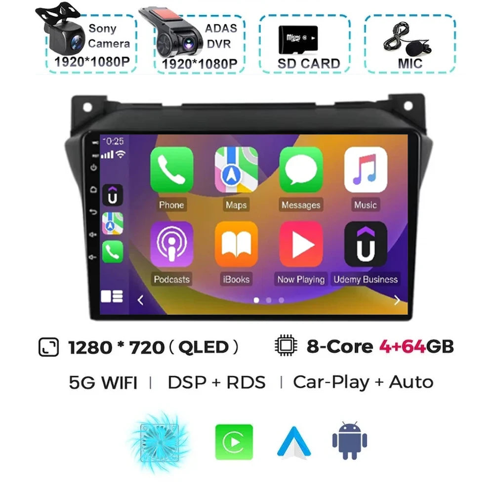 Android 15 Carplay Auto Car Radio For Suzuki Alto 2009 2010 2011 2012 2013 - 2017 Navigation GPS Multimedia Video Player Stere