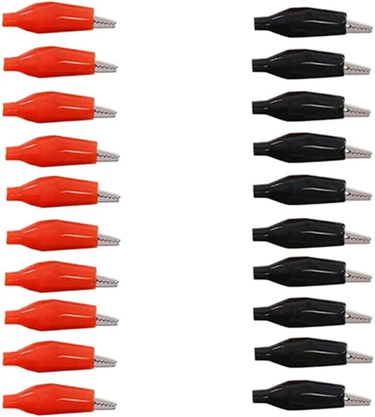 20Pcs Alligator Clips 28/35mm Crocodile Electrical Test Clamps with Color Protective Insulation Covers for Laboratory Jumper
