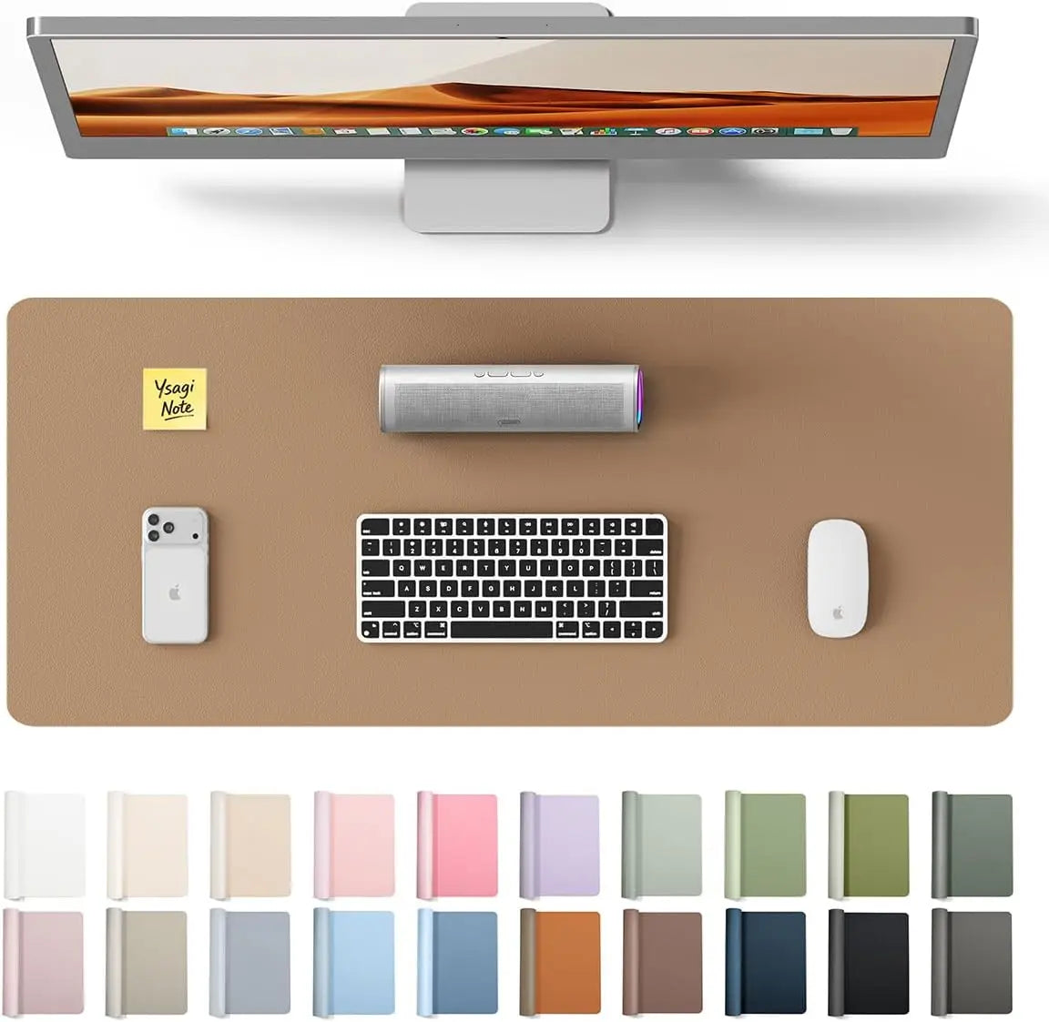 Leather Office Desk Pad Protector,Large Mouse Pad,Non-Slip,PU Leather,Laptop Desk Blotter,Waterproof Writing Pad for Office/Home