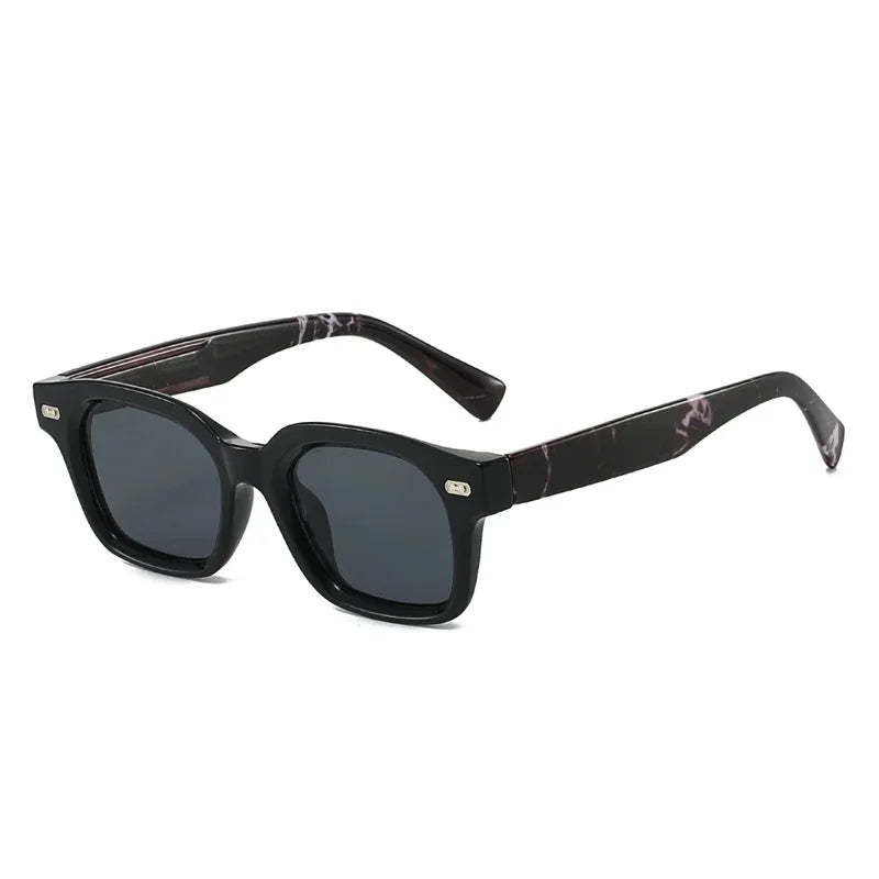 JNPCXI New Square Sunglasses Women Fashion Black Blue Shades UV400 Retro Rivets Men Clear Anti Blue Light Glasses Frame