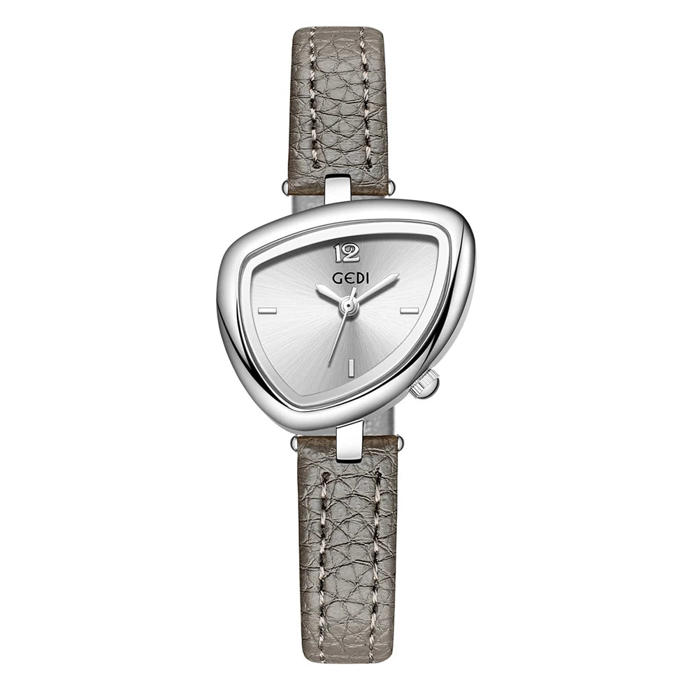 GEDI Quartz Ladies Watches Luxury Niche Small Vintage Watch Woman Leather Strap Wristwatches Fashion Casual Simple Watches Gifts