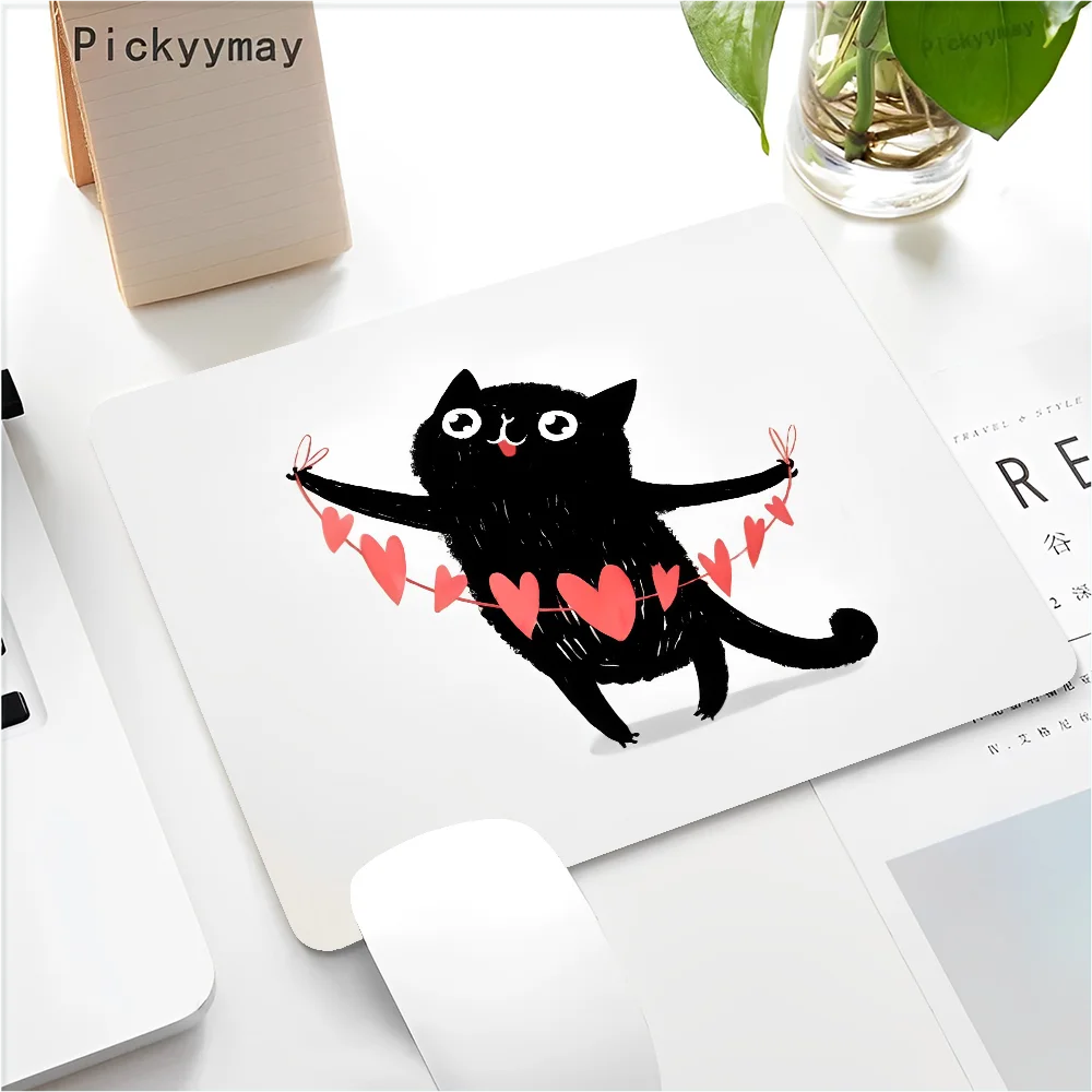 Funny Black Cat Mouse pad PC Desk Mat Table Big Mouse Pad PC Non-slip Rug z14