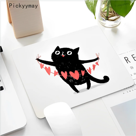 Funny Black Cat Mouse pad PC Desk Mat Table Big Mouse Pad PC Non-slip Rug z14