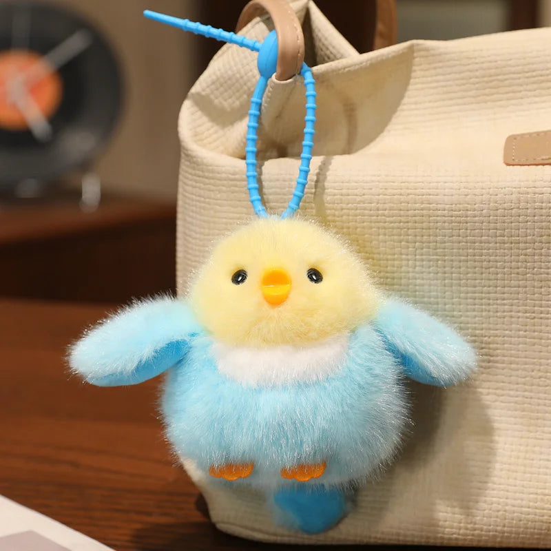Cartoon Chirping Birds Plush Toys Keychain Simulation Bird Stuffed Soft Animal Doll Kawaii Bag Pendant Cute Girl Kawaii Gifts